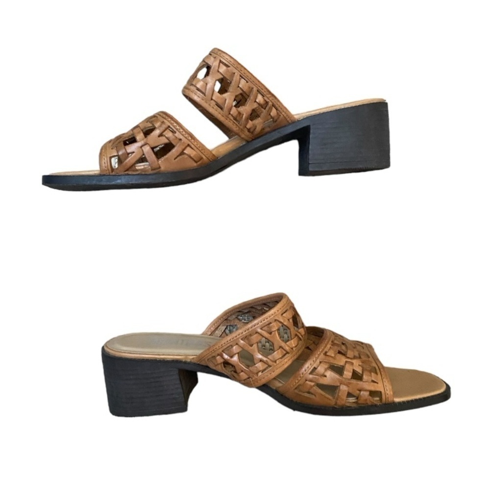 Vintage Tarantino’s Vintage Basket Weave Leather Heeled Sandals I Size: 8B